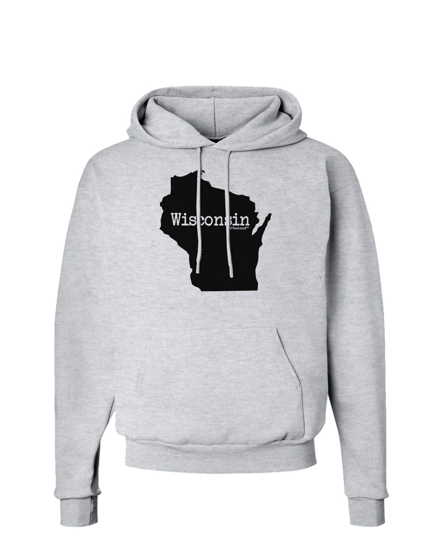 Wisconsin - United States Shape Hoodie Sweatshirt-Hoodie-TooLoud-AshGray-Small-Davson Sales