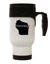 Wisconsin - United States Shape Stainless Steel 14oz Travel Mug-Travel Mugs-TooLoud-White-Davson Sales