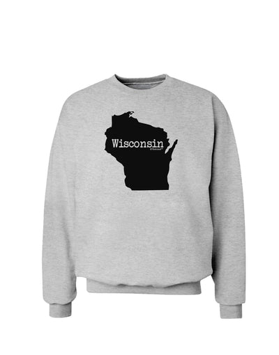 Wisconsin - United States Shape Sweatshirt-Sweatshirts-TooLoud-AshGray-Small-Davson Sales