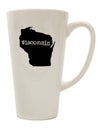 Wisconsin - United States Shaped 16 oz Conical Latte Coffee Mug - TooLoud-Conical Latte Mug-TooLoud-White-Davson Sales