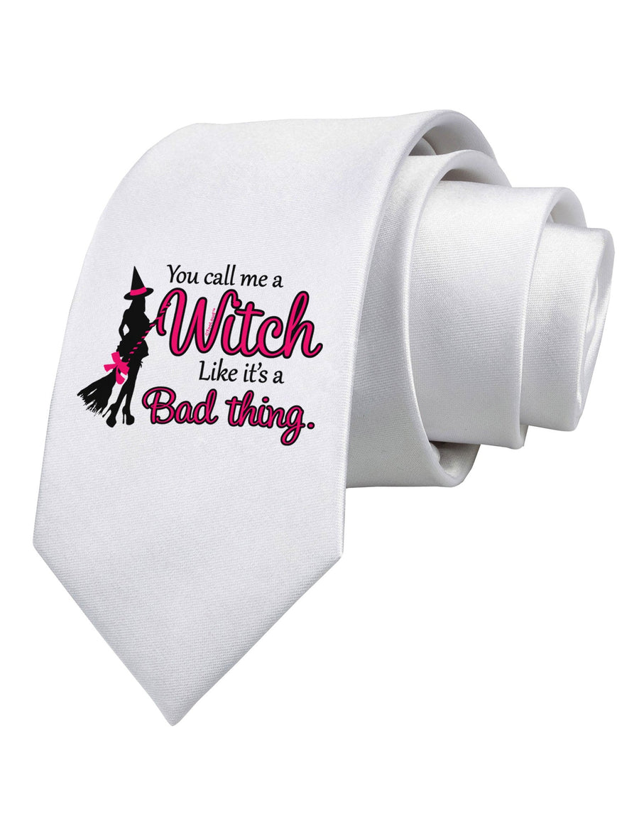 Witch - Bad Thing Printed White Necktie