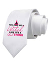 Witch - Bad Thing Text Printed White Necktie