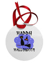 Witch Cat Circular Metal Ornament-Ornament-TooLoud-White-Davson Sales