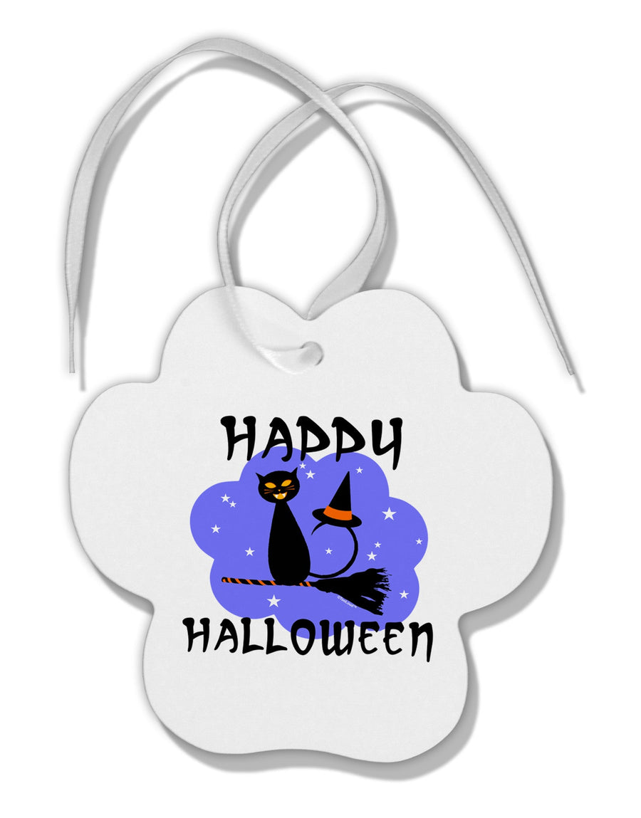 Witch Cat Paw Print Shaped Ornament-Ornament-TooLoud-White-Davson Sales