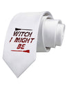 Witch I Might Be Printed White Necktie by TooLoud