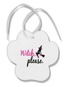 Witch Please Paw Print Shaped Ornament-Ornament-TooLoud-White-Davson Sales