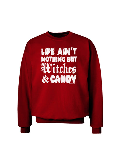 Witches and Candy Adult Dark Sweatshirt-Sweatshirts-TooLoud-Deep-Red-Small-Davson Sales