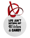 Witches and Candy Circular Metal Ornament-Ornament-TooLoud-White-Davson Sales