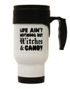 Witches and Candy Stainless Steel 14oz Travel Mug-Travel Mugs-TooLoud-White-Davson Sales