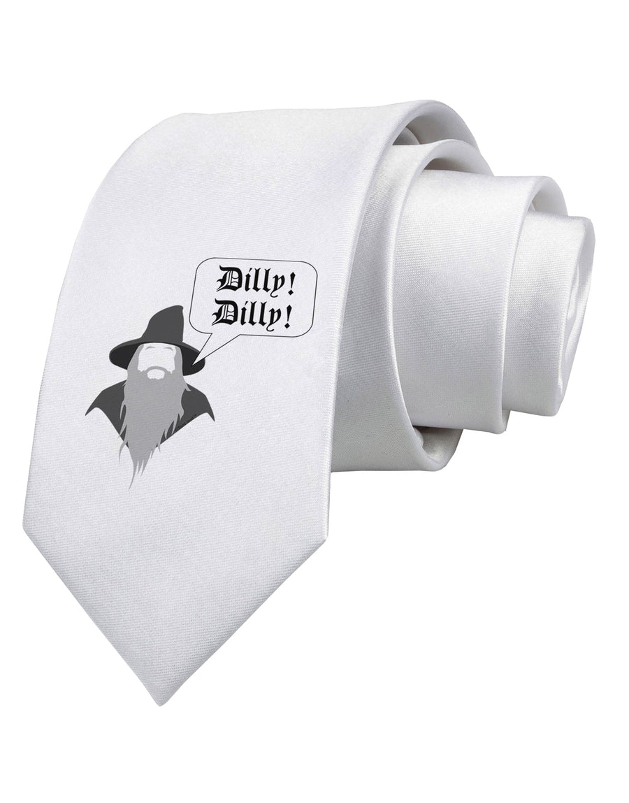 Wizard Dilly Dilly Printed White Necktie by TooLoud