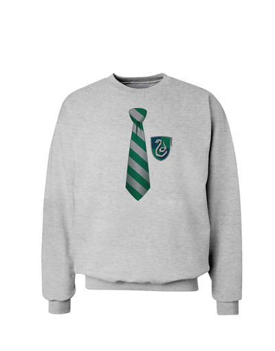 Wizard Tie Green and Silver Sweatshirt-Sweatshirts-TooLoud-AshGray-Small-Davson Sales