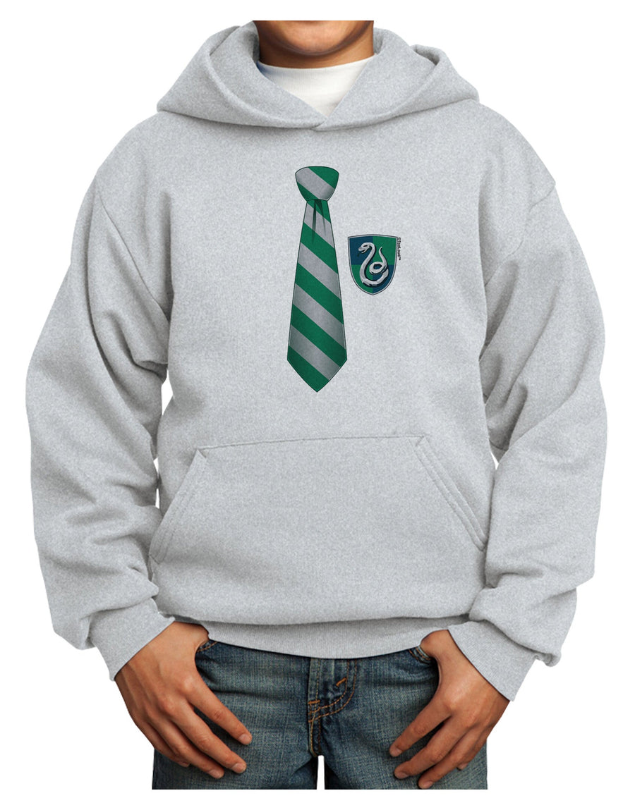 Wizard Tie Green and Silver Youth Hoodie Pullover Sweatshirt-Youth Hoodie-TooLoud-White-XS-Davson Sales