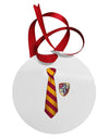 Wizard Tie Red and Yellow Circular Metal Ornament-Ornament-TooLoud-White-Davson Sales