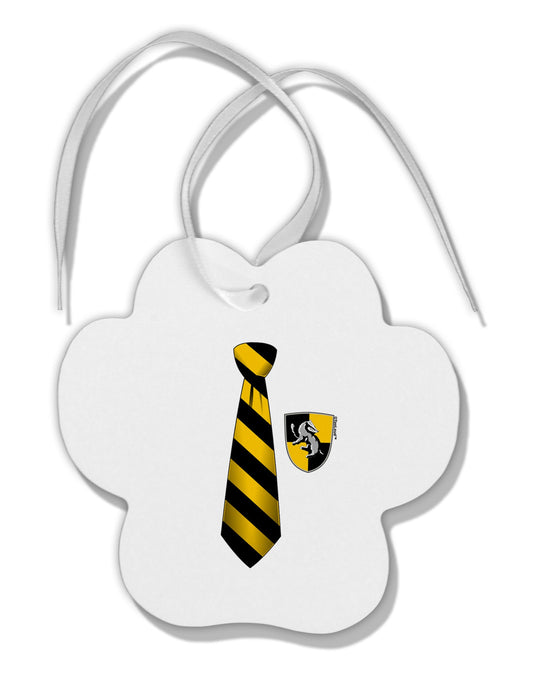 Wizard Tie Yellow and Black Paw Print Shaped Ornament-Ornament-TooLoud-White-Davson Sales