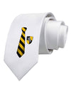 Wizard Tie Yellow and Black Printed White Necktie