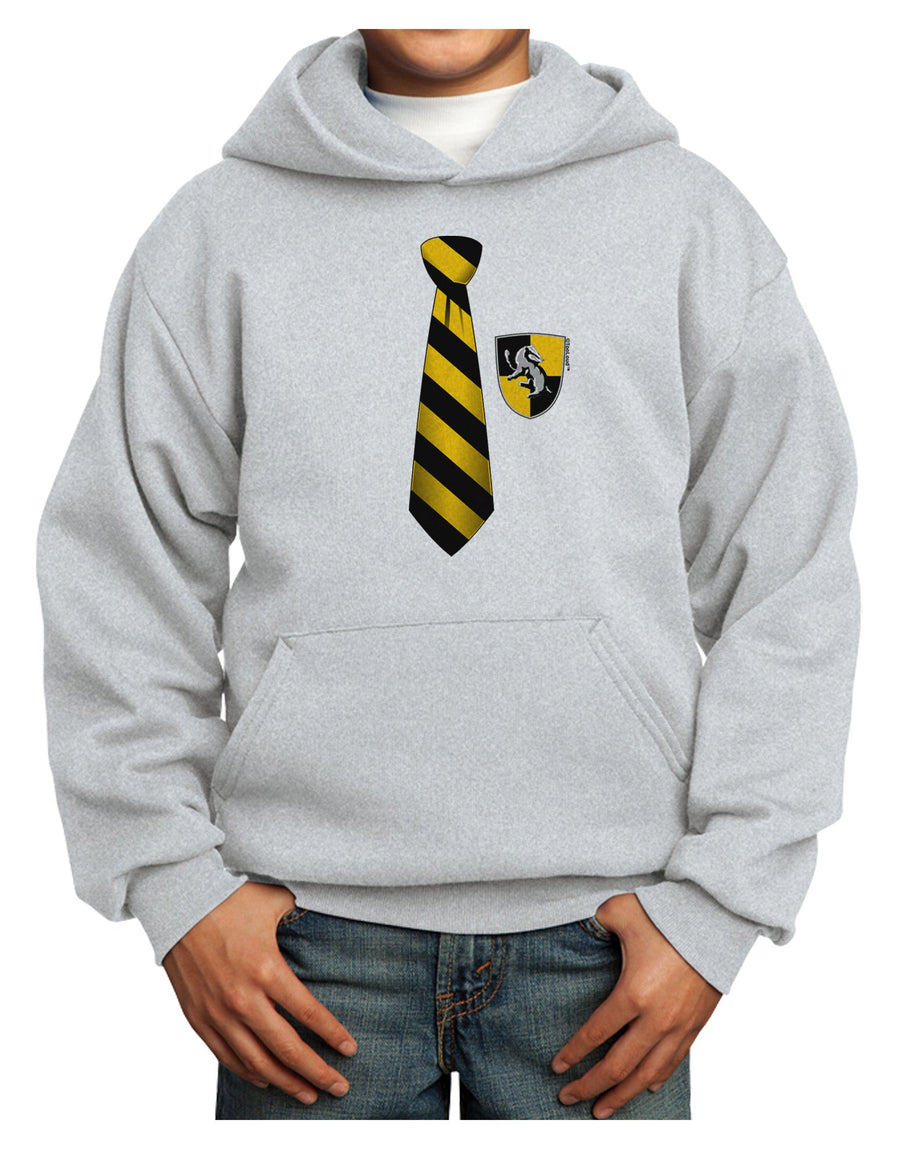 Wizard Tie Yellow and Black Youth Hoodie Pullover Sweatshirt-Youth Hoodie-TooLoud-White-XS-Davson Sales