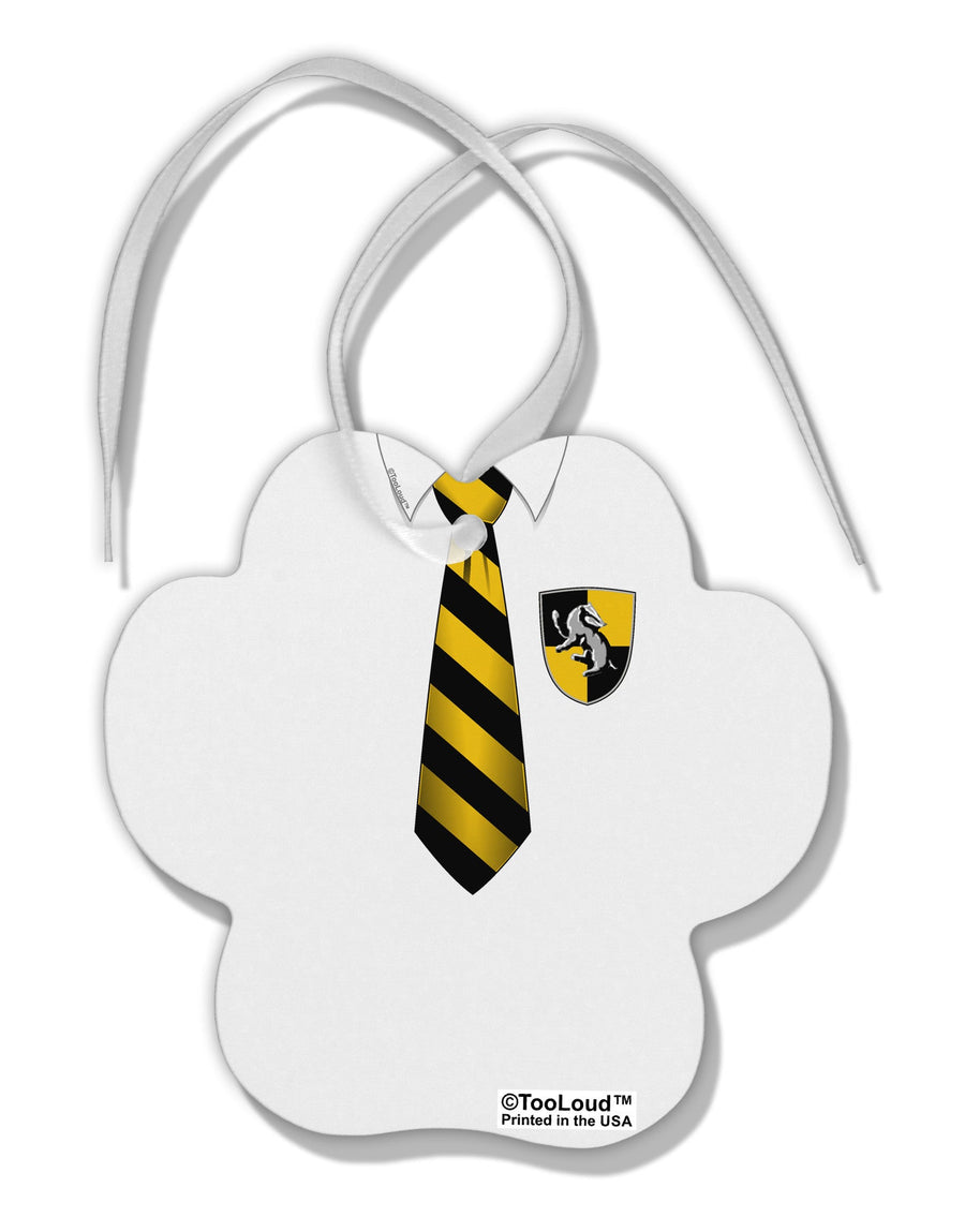 Wizard Uniform Yellow and Black AOP Paw Print Shaped Ornament All Over Print-Ornament-TooLoud-White-Davson Sales