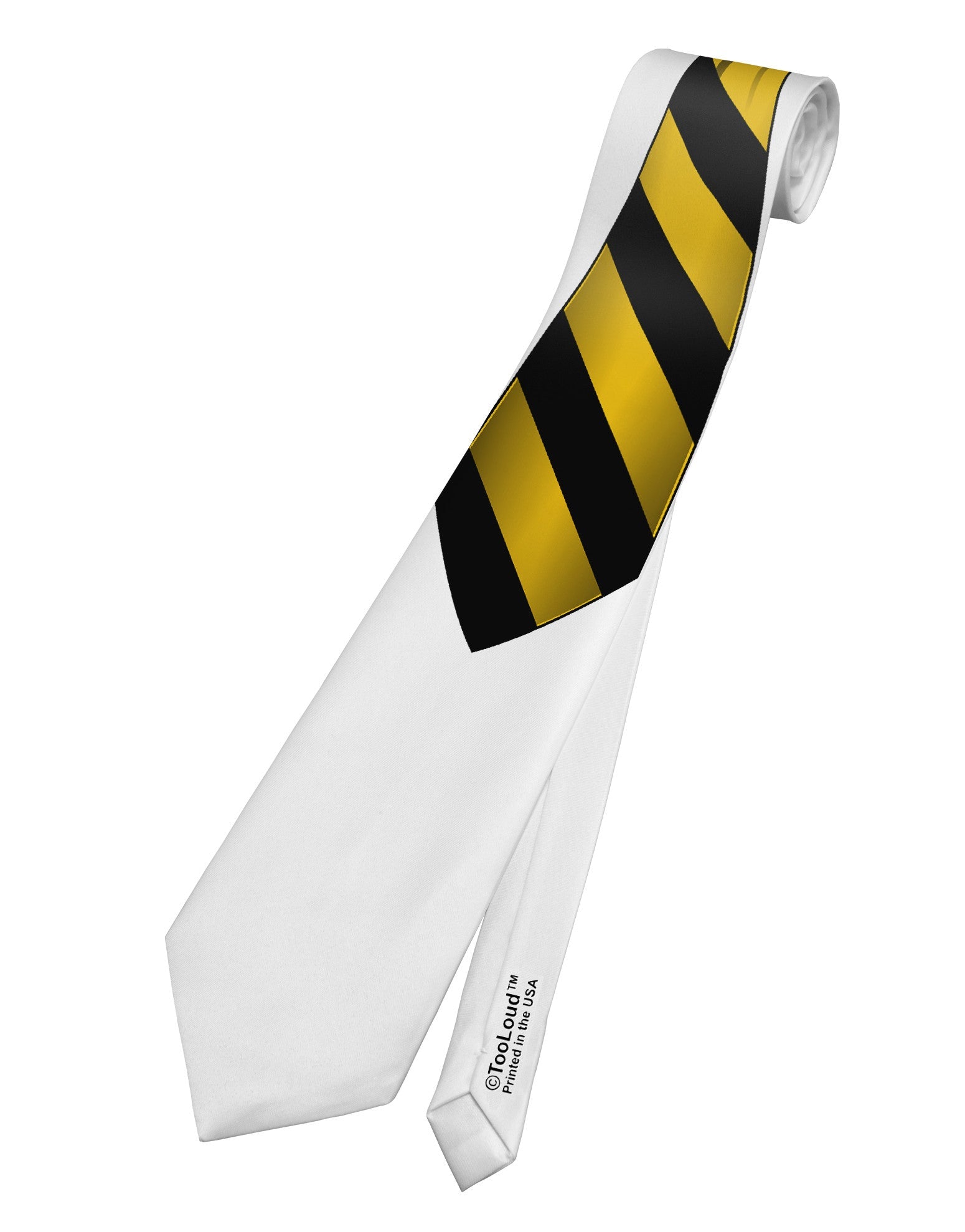 Wizard Uniform Yellow and Black AOP Printed White Necktie All Over Print