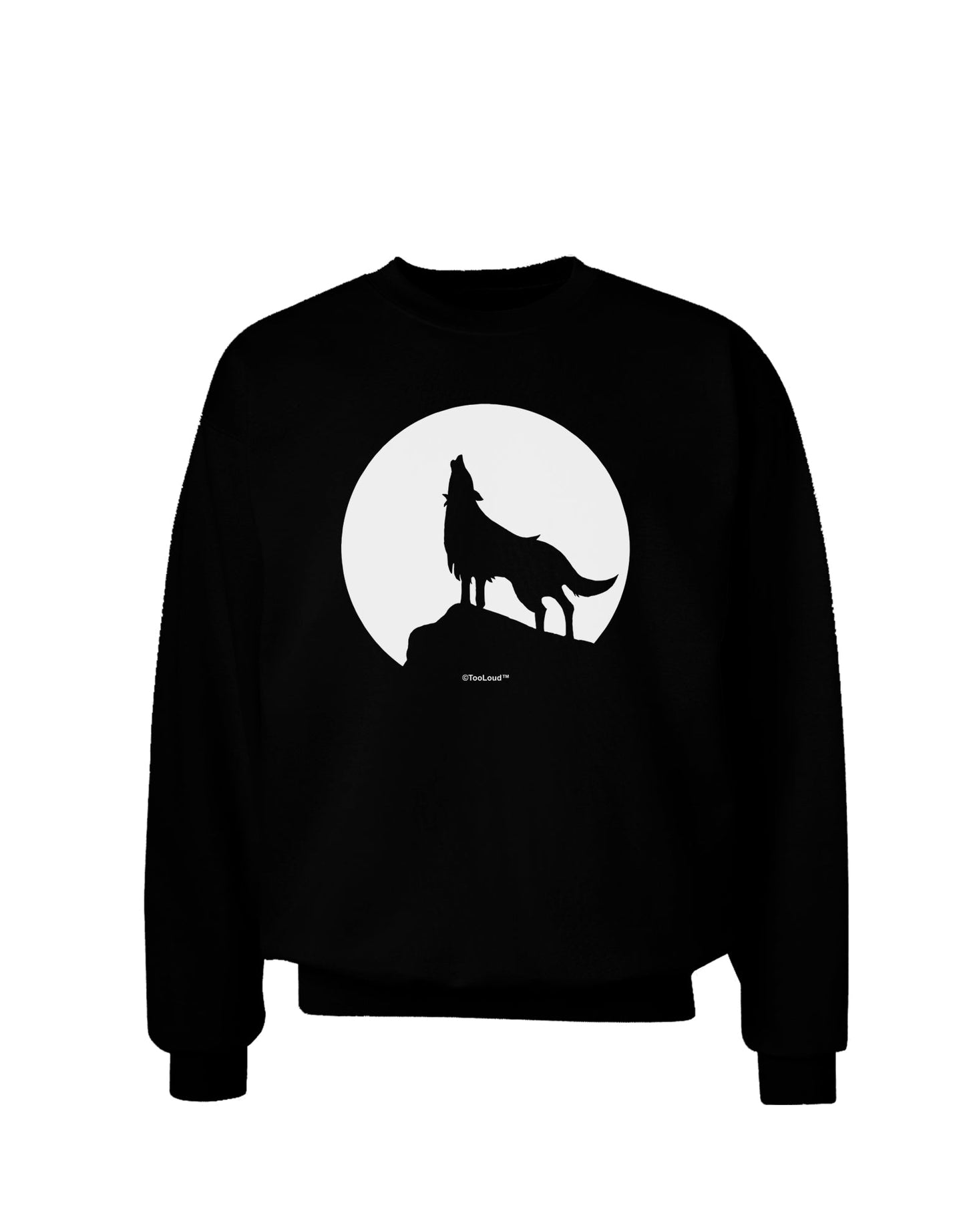 Wolf Howling at the Moon - Design #1 Adult Dark Sweatshirt by TooLoud-Sweatshirts-TooLoud-Black-Small-Davson Sales