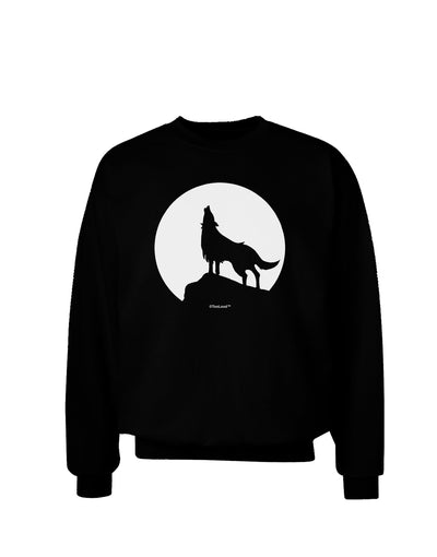 Wolf Howling at the Moon - Design #1 Adult Dark Sweatshirt by TooLoud-Sweatshirts-TooLoud-Black-Small-Davson Sales