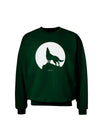 Wolf Howling at the Moon - Design #1 Adult Dark Sweatshirt by TooLoud-Sweatshirts-TooLoud-Deep-Forest-Green-Small-Davson Sales