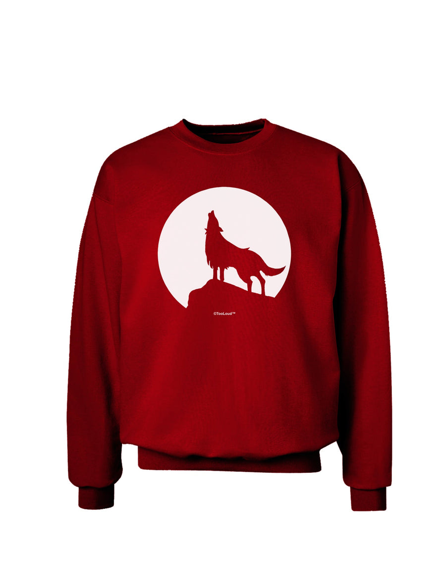 Wolf Howling at the Moon - Design #1 Adult Dark Sweatshirt by TooLoud-Sweatshirts-TooLoud-Black-Small-Davson Sales