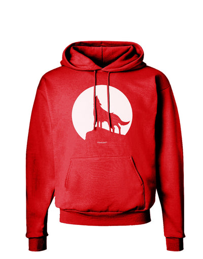 Wolf Howling at the Moon - Design #1 Dark Hoodie Sweatshirt by TooLoud-Hoodie-TooLoud-Red-Small-Davson Sales