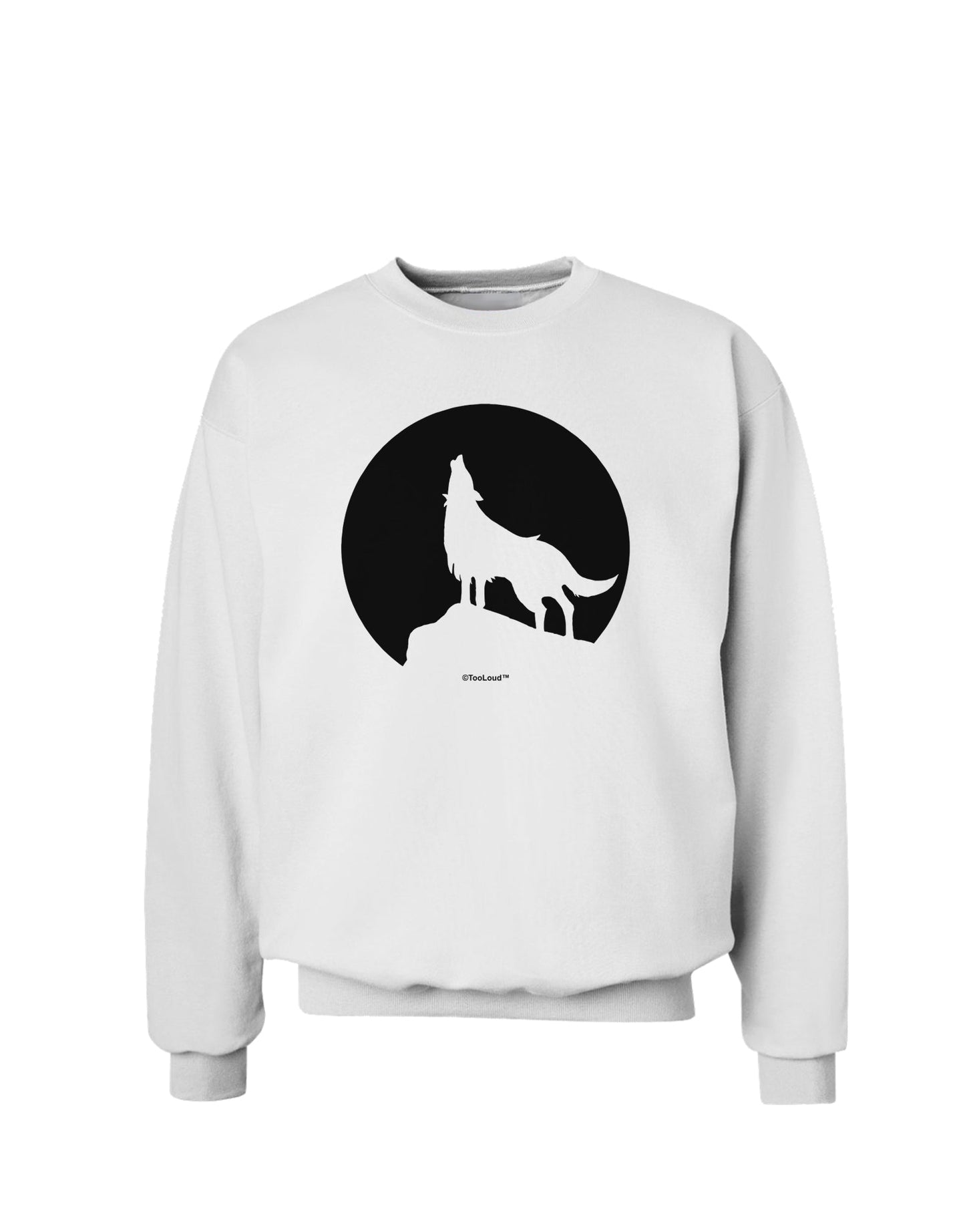 Wolf Howling at the Moon - Design #1 Sweatshirt by TooLoud-Sweatshirts-TooLoud-White-Small-Davson Sales