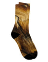 Wood Texture All Over Print Adult Crew Socks - TooLoud-Socks-TooLoud-White-Ladies-4-6-Davson Sales