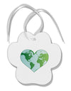 World Globe Heart Paw Print Shaped Ornament-Ornament-TooLoud-White-Davson Sales
