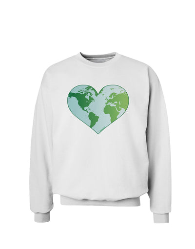 World Globe Heart Sweatshirt-Sweatshirts-TooLoud-White-Small-Davson Sales