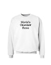 World's Okayest Boss Text - Boss Day Sweatshirt-Sweatshirts-TooLoud-White-Small-Davson Sales