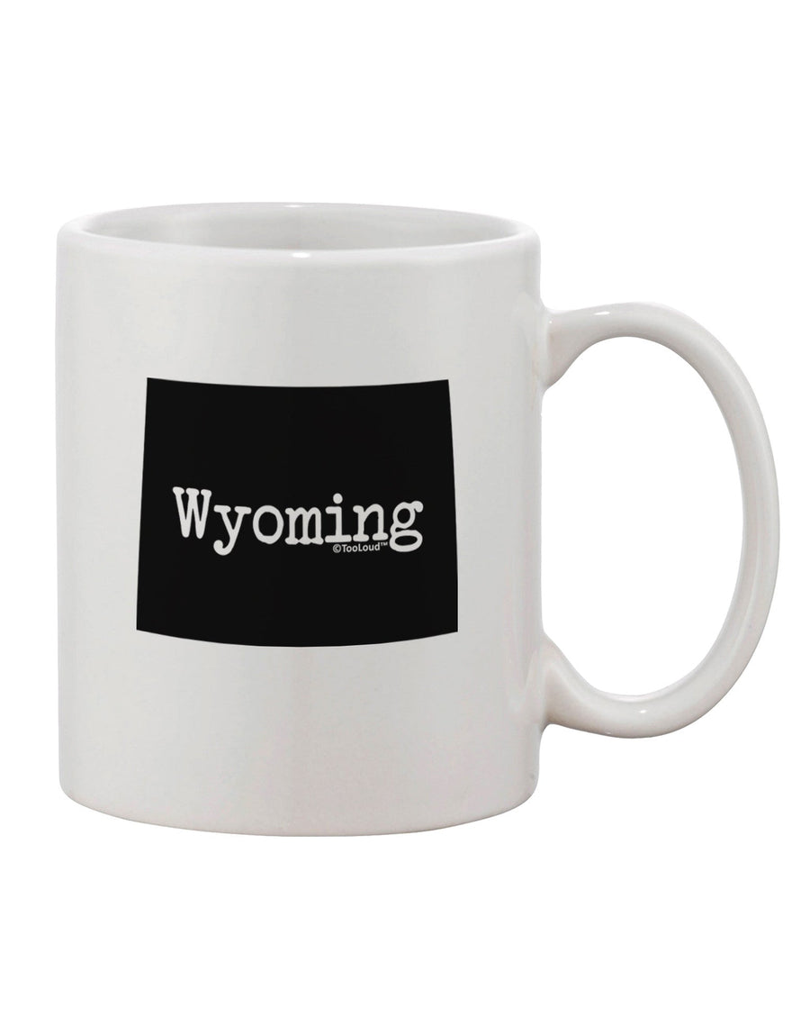 Wyoming State Silhouette Printed 11 oz Coffee Mug - Expertly Crafted Drinkware-11 OZ Coffee Mug-TooLoud-White-Davson Sales