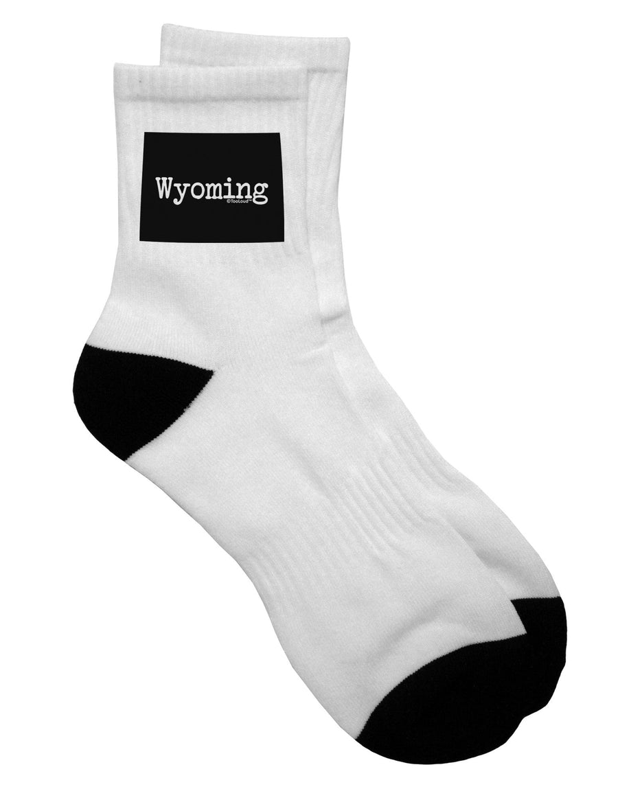 Wyoming - United States Shape Adult Short Socks - - A Must-Have for Ecommerce Enthusiasts-Socks-TooLoud-White-Ladies-4-6-Davson Sales