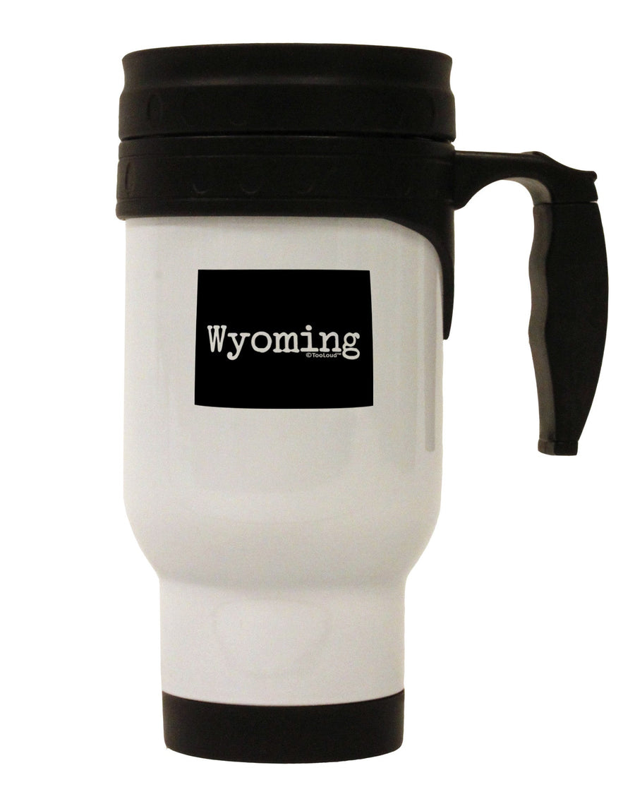 Wyoming - United States Shape Stainless Steel 14oz Travel Mug-Travel Mugs-TooLoud-White-Davson Sales