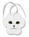 Yellow Amber-Eyed Cute Cat Face Paw Print Shaped Ornament-Ornament-TooLoud-White-Davson Sales
