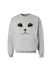 Yellow Amber-Eyed Cute Cat Face Sweatshirt-Sweatshirts-TooLoud-AshGray-Small-Davson Sales