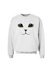 Yellow Amber-Eyed Cute Cat Face Sweatshirt-Sweatshirts-TooLoud-White-Small-Davson Sales