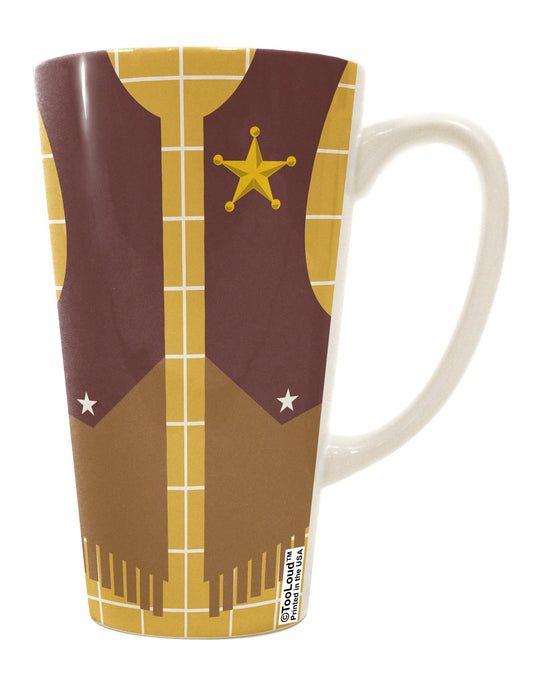 Yellow AOP 16 Ounce Conical Latte Coffee Mug with Cowboy Design - Perfect for Coffee Enthusiasts and Western Lovers TooLoud-Conical Latte Mug-TooLoud-White-Davson Sales