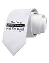 Yes I am a Programmer Girl Printed White Necktie