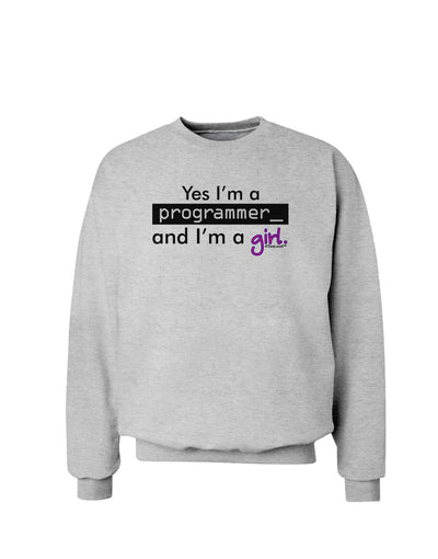 Yes I am a Programmer Girl Sweatshirt-Sweatshirts-TooLoud-AshGray-Small-Davson Sales