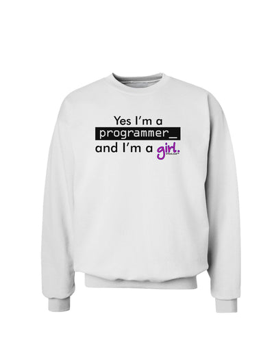 Yes I am a Programmer Girl Sweatshirt-Sweatshirts-TooLoud-White-Small-Davson Sales