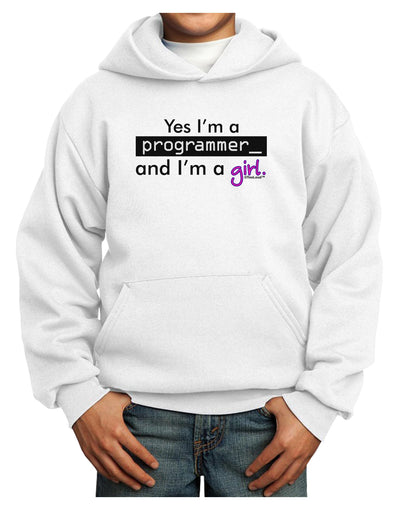 Yes I am a Programmer Girl Youth Hoodie Pullover Sweatshirt-Youth Hoodie-TooLoud-White-XS-Davson Sales