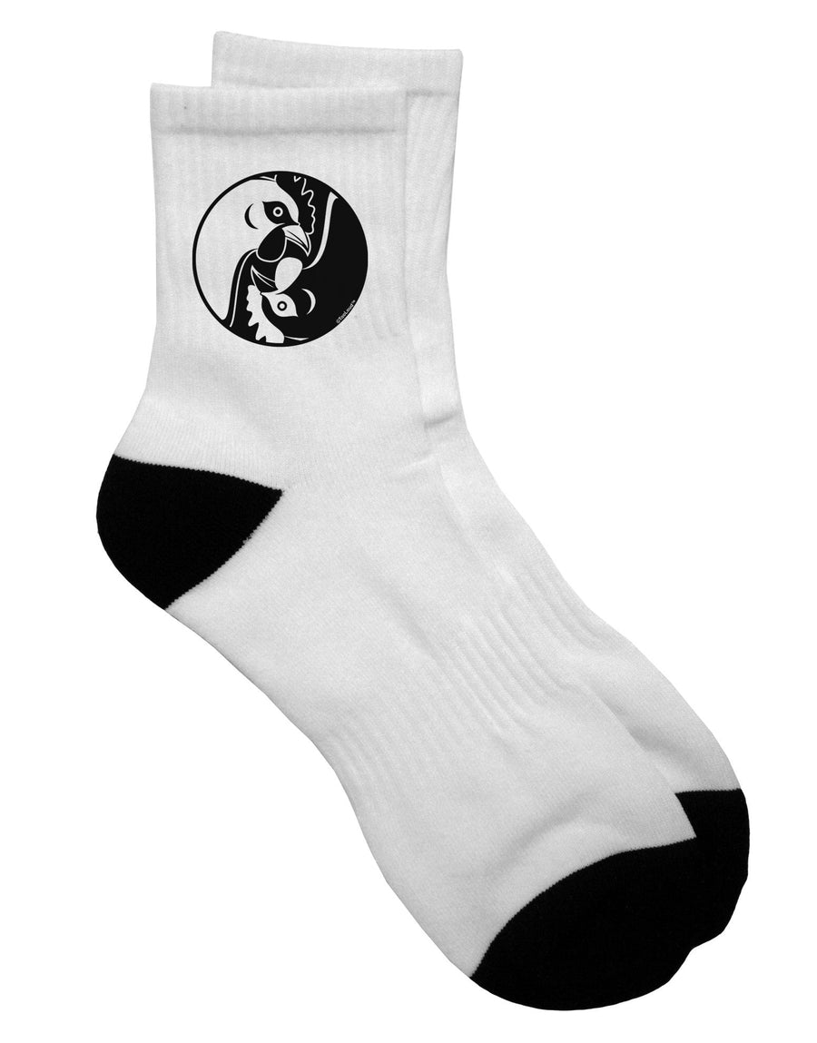 Yin Yang Chicken Adult Short Socks - A Must-Have Addition to Your Ecommerce Collection-Socks-TooLoud-White-Ladies-4-6-Davson Sales