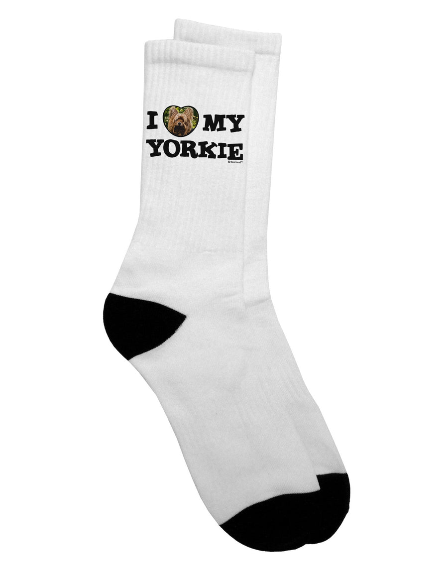 Yorkie Lover's Adult Crew Socks - Exclusively by TooLoud-Socks-TooLoud-White-Ladies-4-6-Davson Sales
