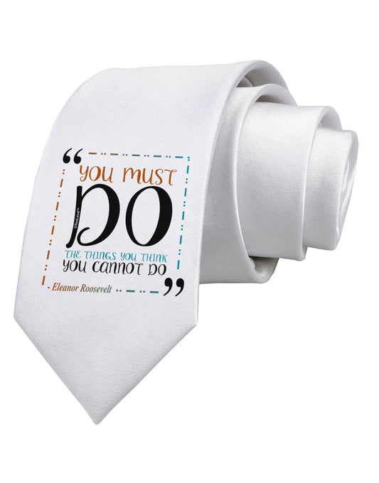 You Must Eleanor R Printed White Necktie