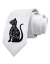 You've Cat To Be Kitten Me Right Meow Printed White Necktie