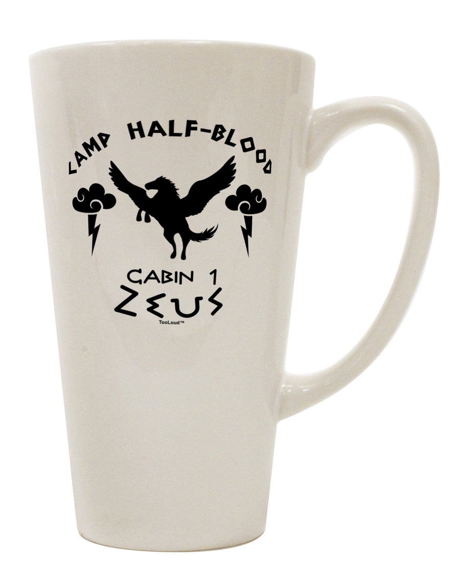 Zeus-inspired Conical Latte Coffee Mug - Crafted for Camp Half Blood Cabin 1 Enthusiasts by a Drinkware Expert-Conical Latte Mug-TooLoud-White-Davson Sales