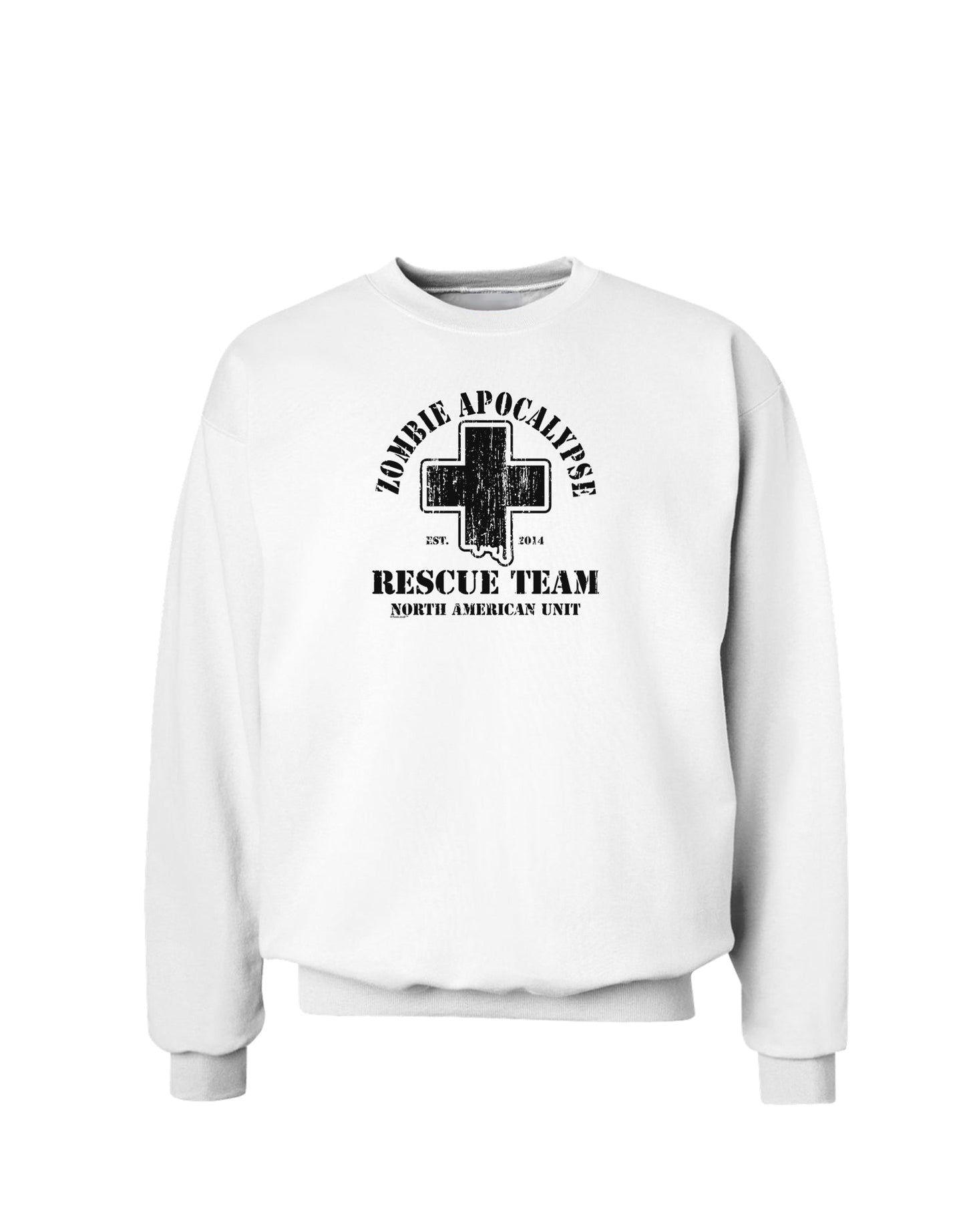 Zombie Apocalypse Rescue Team NA Unit Sweatshirt-Sweatshirts-TooLoud-White-Small-Davson Sales