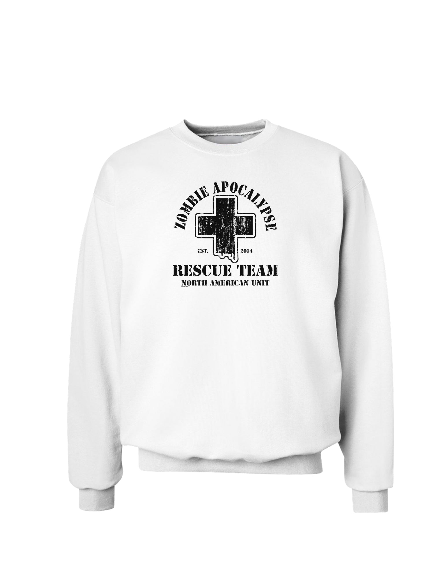 Zombie Apocalypse Rescue Team NA Unit Sweatshirt-Sweatshirts-TooLoud-White-Small-Davson Sales